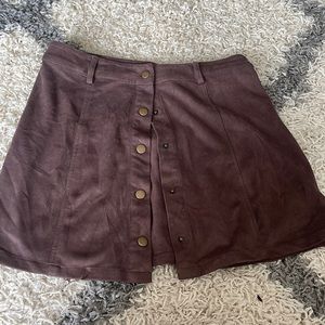 Suede brown skirt